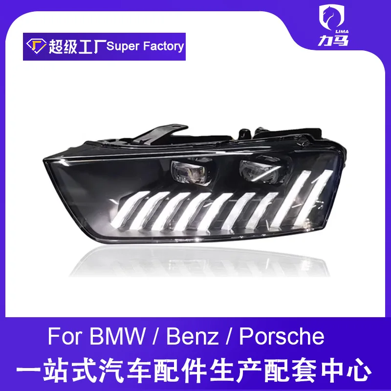 

Подходит для 13-18 Audi Q3, модифицированные светодиодные дневные ходовые огни, стример рулевого управления, двойная линза, светодиодная фара в сборе