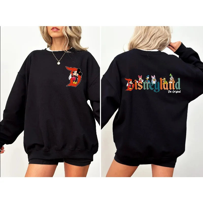 Спортивная одежда Disney с Микки и друзьями, женская осенне-зимняя новая повседневная модная мужская и женская уличная одежда