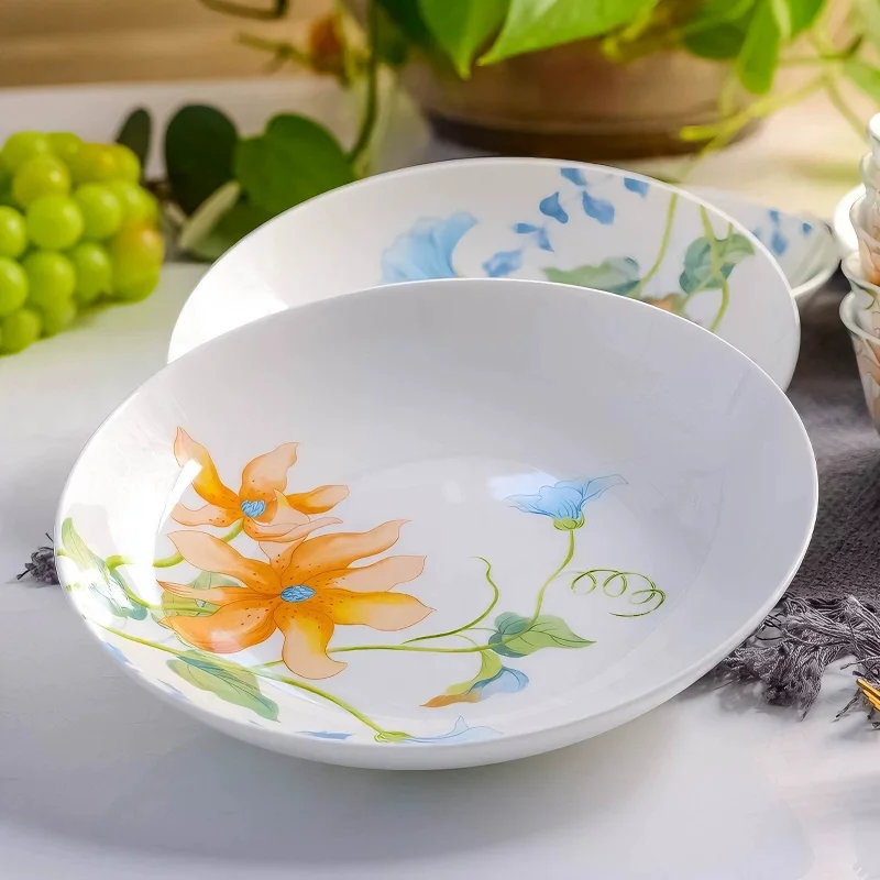8inch, 4pcs, Bone china ceramic dishes, porcelain tableware	pasta dish dessert plate, chafing dishes, catering serving buffet