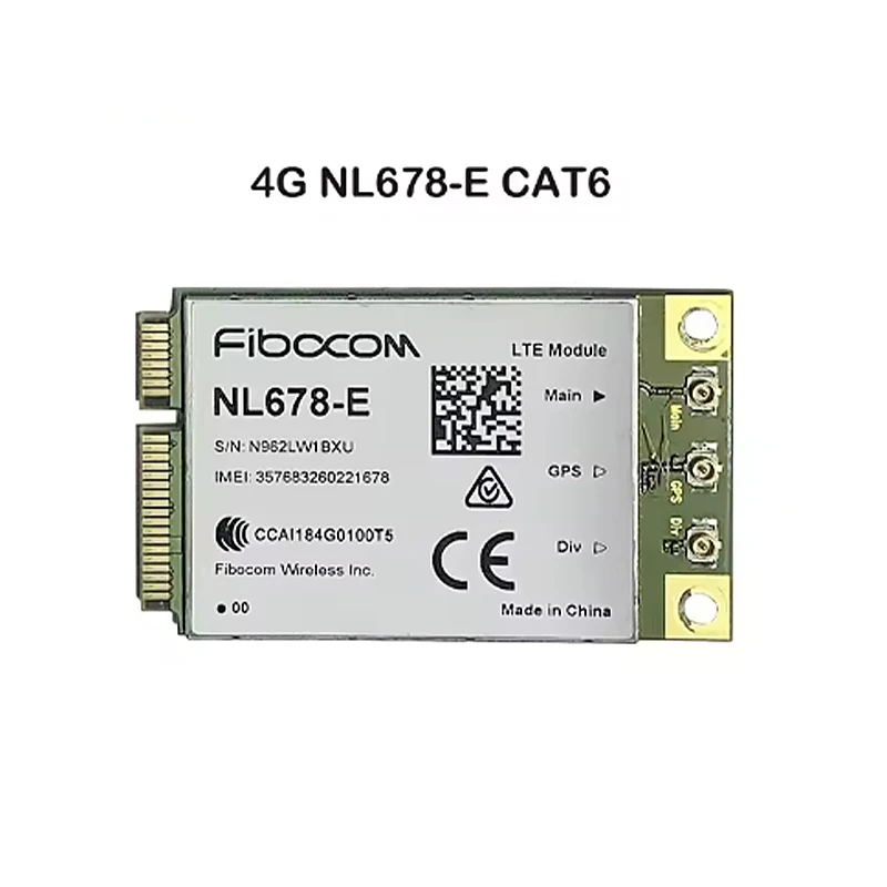 Gebruikt 4G Modem CAT6 NL678-E LTE Mini PCIe 3G 4G Fibocom Module Ondersteuning Openwrt voor WIFI Router Werk in RU Europa Azië