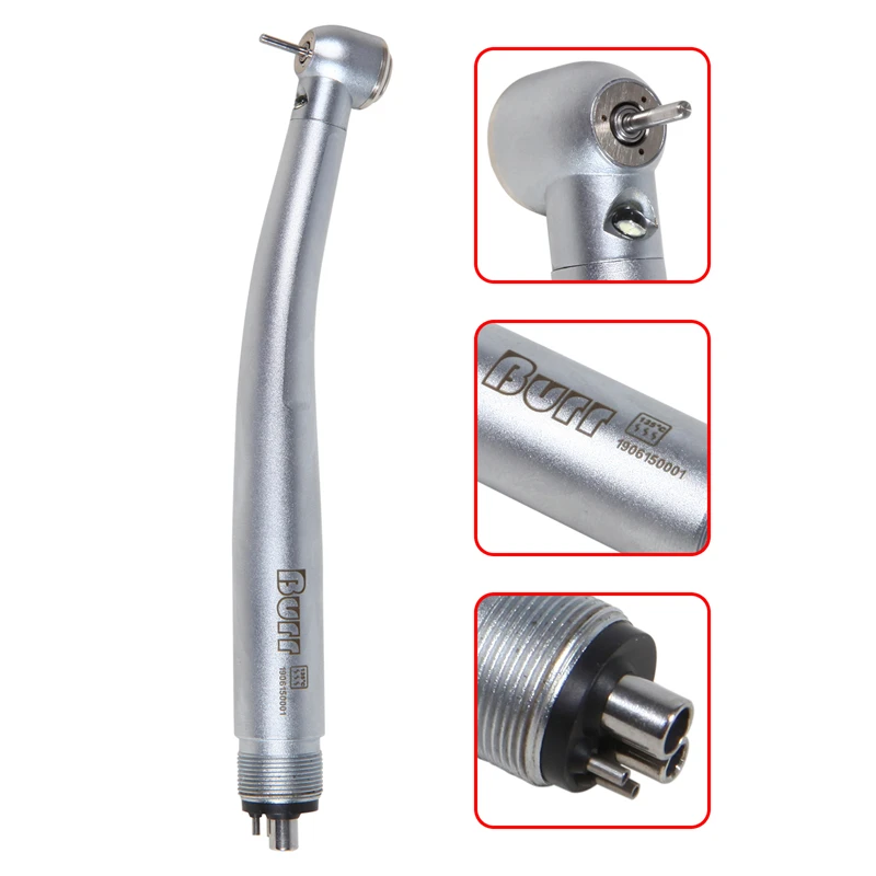 NSK Style Dental E-generator LED/NO-LED High Speed Turbine Handpiece Push Button 4 Hole Triple/Single Spray