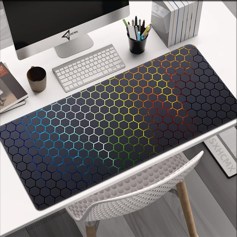 Hexagon Mouse Pad Gamer Computer Oficina XXL MousePads Keyboard Pad Soft Mouse Mat Office Carpet Table Mat Stitch Edge Mouse Pad