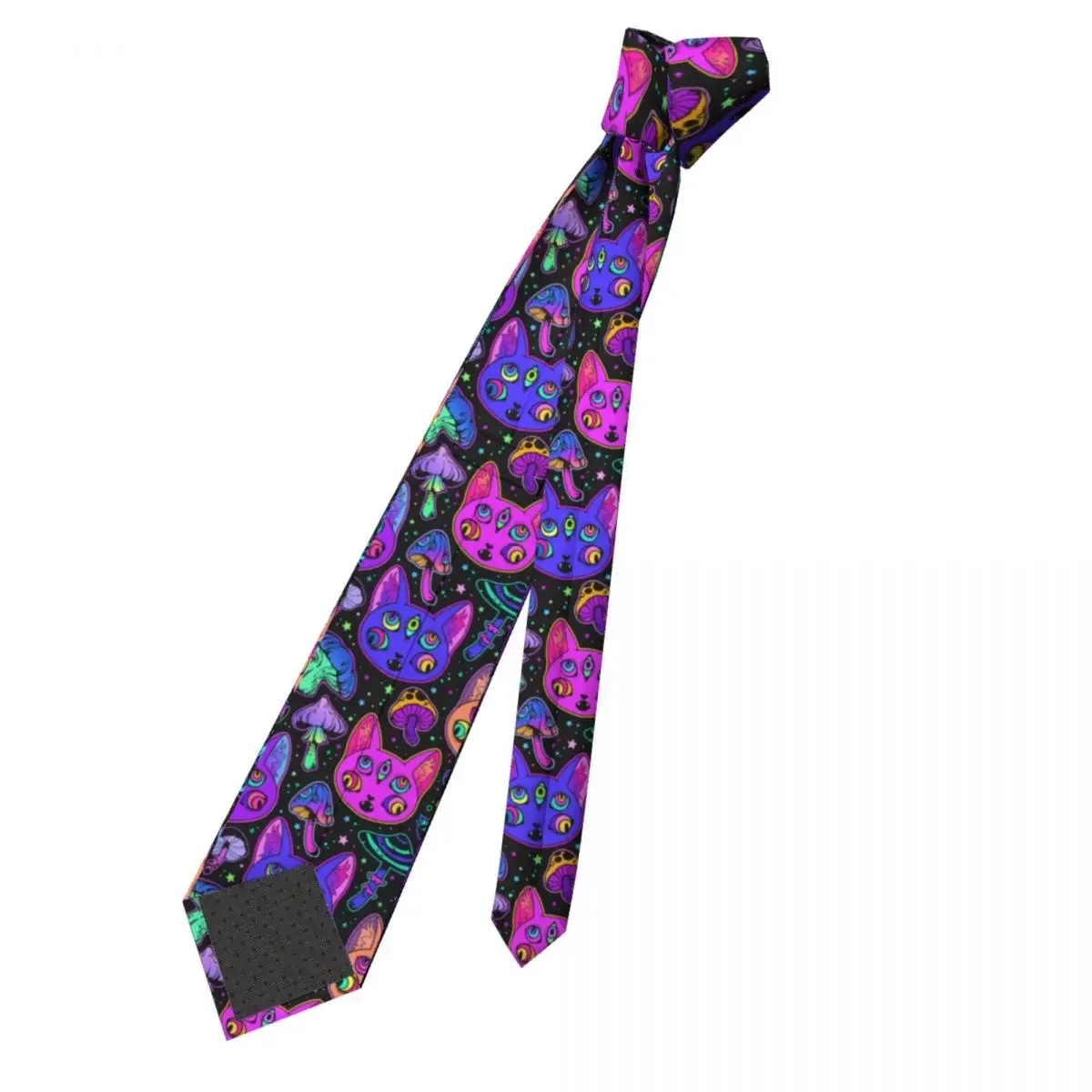 Psychedelic Animals And Mushrooms Necktie Unisex Polyester 8 cm Neck Tie for Mens Silk Wide Daily Wear Cravat Business