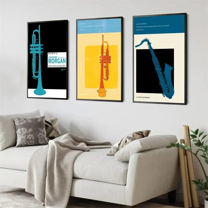 Popular Violin Saxophone Piano Musical Instruments Wall Art Canvas Painting Prints Pictures Living Room Interior Home Decor ﻿