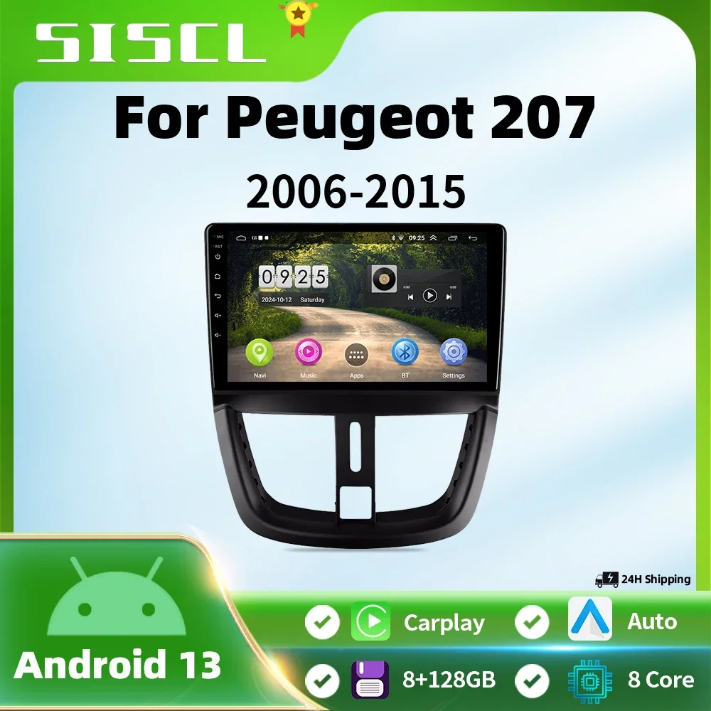 

Для Peugeot 207 CC 207CC 2006-2015 автомобильный радиоприемник мультимедийный плеер Carplay авто стерео GPS головное устройство без WIFI 2Din DVD