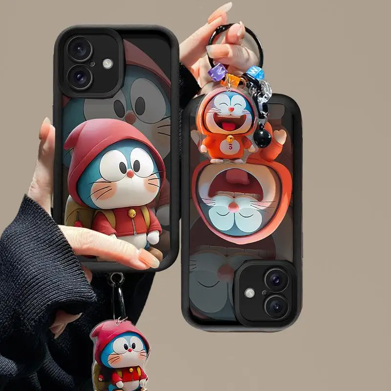 Cute Doraemon Pendant Phone Case for Huawei Honor 200 Pro 90 Lite 5G Magic 6 Pro X7 X9 Nova 11 11i Y90 Y61 Y9S P40 Lite Cover