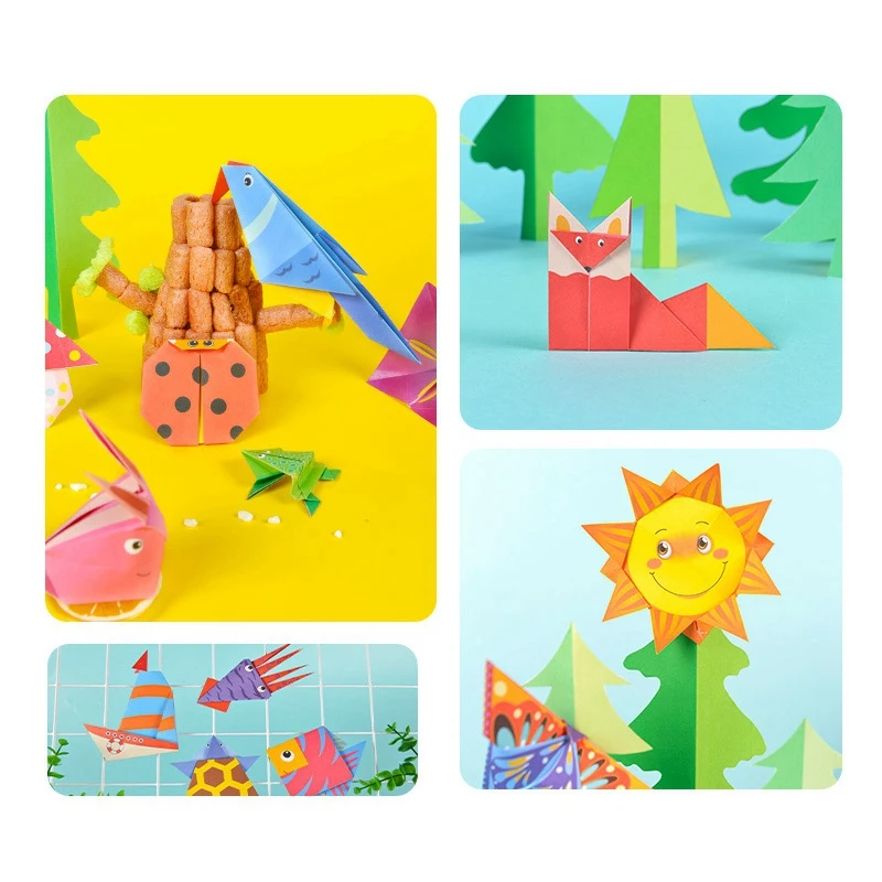 B05B-216 Stuks Cartoon Origami Boek Papier Kunst En Ambachtelijke Diy Handgemaakte 3D Puzzel Dier Ambachten Voor Kinderen Educatief Kind Speelgoed