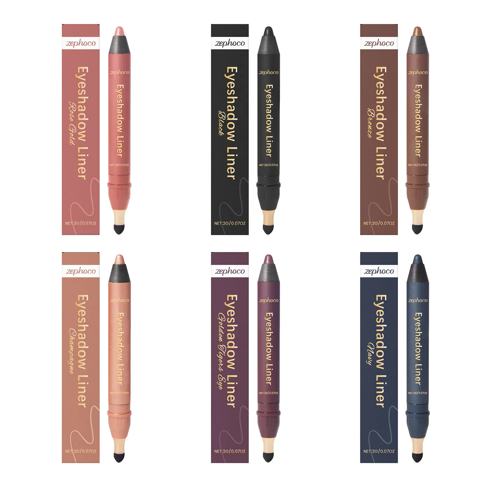 Bâton de crayon de fard à paupières fumé, imperméable, nacré et non floraison, stylo Gel nacré brillant, 6 couleurs