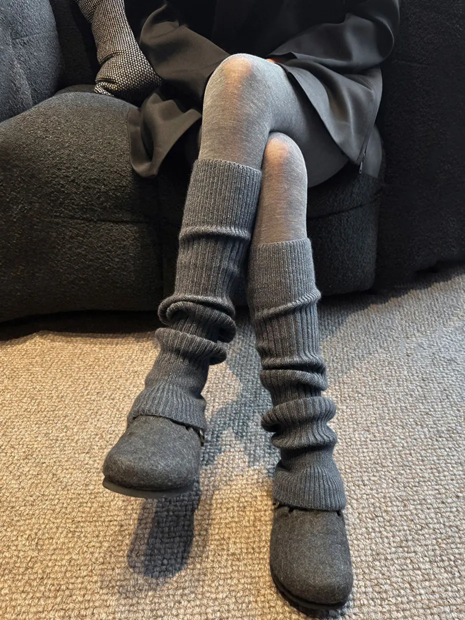 Autumn Winter Women's Tights Socks Vintage Style Easy to Wear Leg Lengthening Effect Knee High Socks for Casual Occasions