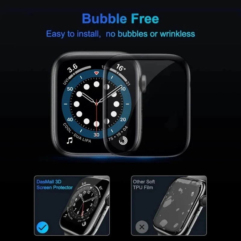 Apple Watch用セラミックフィルム,Apple Watch用スクリーンプロテクター,ウルトラ8,7,49mm, 45mm, 41mm,5,4,se,44mm, 40mm 3、2、9、42mm、38mm、3個