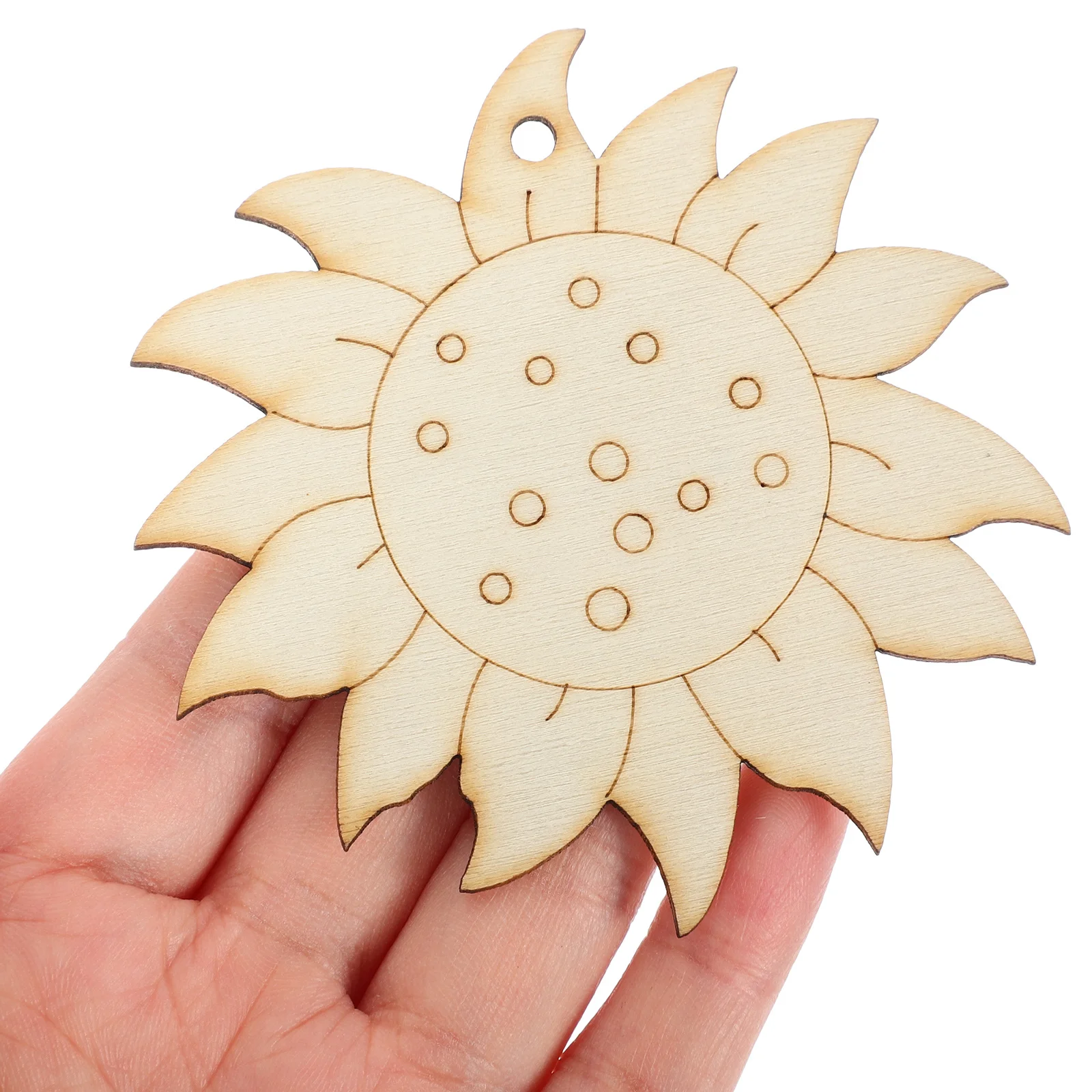 

10Pcs Wooden Flower Cutouts Unfinished Natural Wood Color Smooth Edges Safe for DIY Kids Paint Craft Decoration