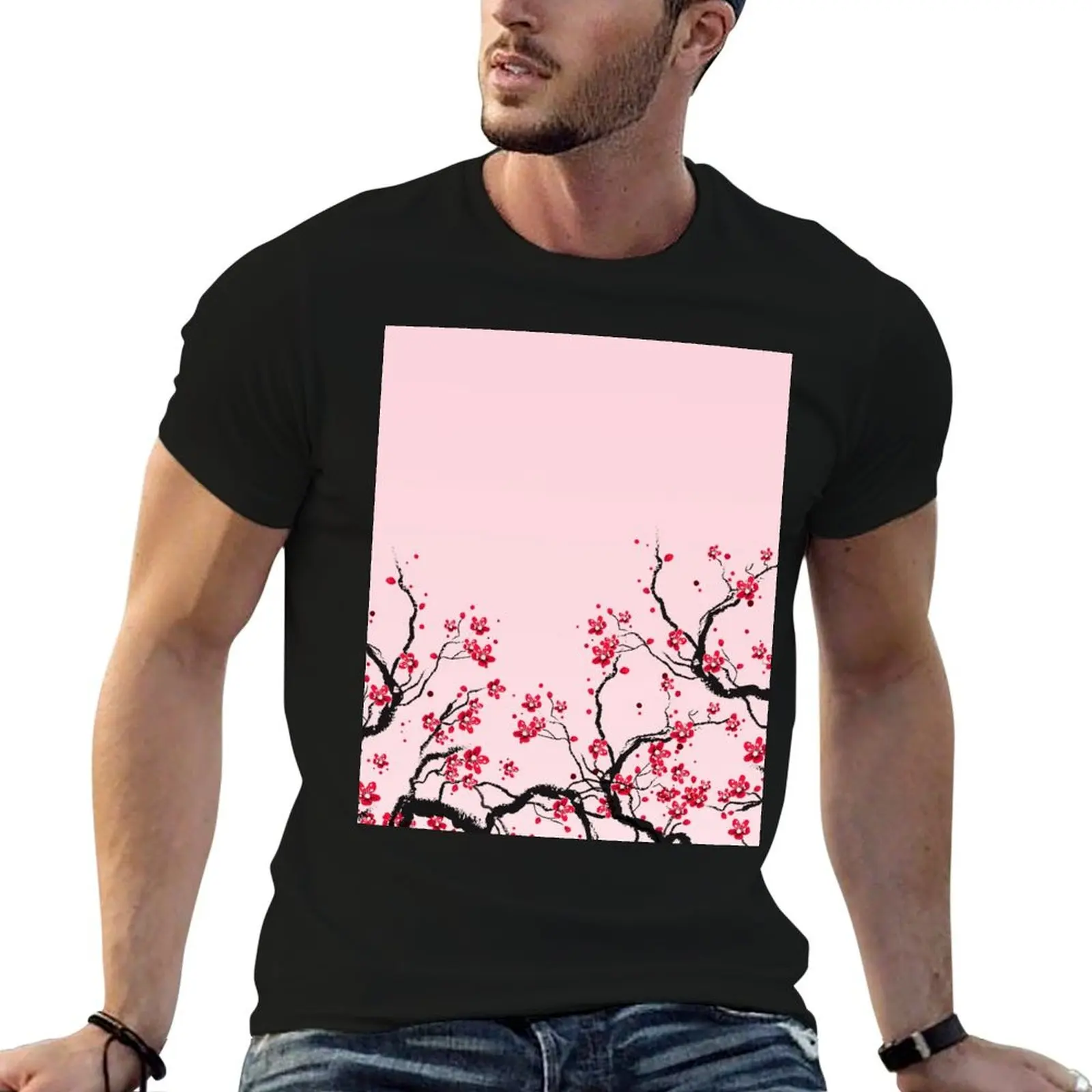 Cherry Blossom T-Shirt customizeds anime tshirt tees oversized t shirts for men