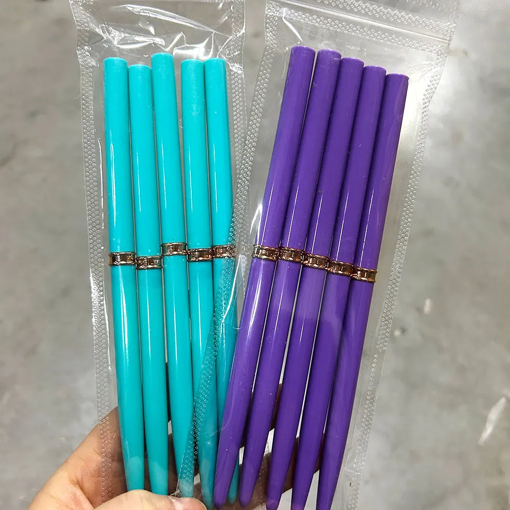 5/10 stks Nail Art Liner Borstels Set Maten 7/9/11/15/25mm Lange Lijnen/Fijne Tekening Pen Nail UV Gel Polish Schilderen Gereedschap (5 Kleuren)