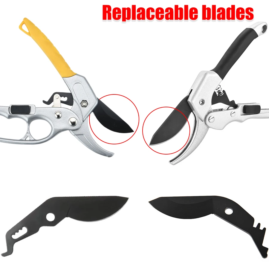 Universal Garden Pruning Shears Cutter Replace Blade High Carbon Steel Ratchet Plant Trim Horticulture Hand Shear for Garden