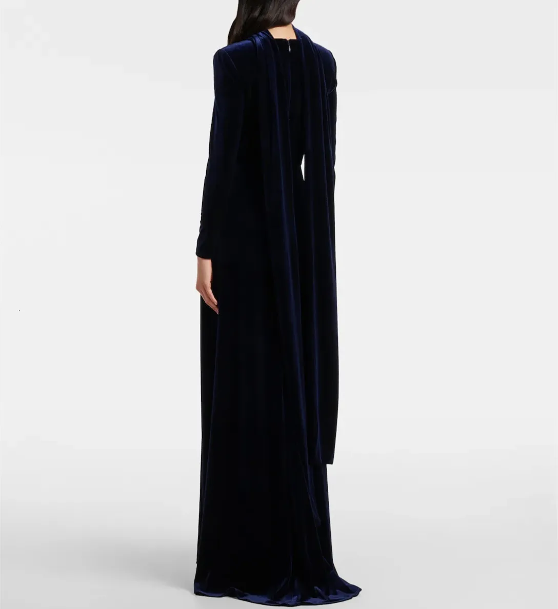 Aangepaste Lange Vierkante Hals Avondjurken Fluwelen Zeemeermin Geplooid فسات Bravo Mohamed Museum Trein Galajurk voor Vrouwen