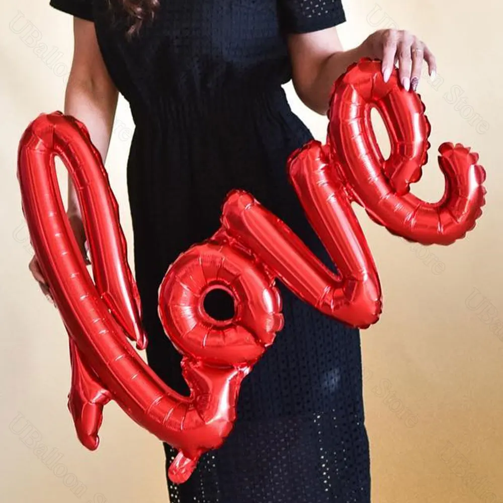 106cm Love Foil Balloons for Wedding Red Large Letters Love Helium Balloon for Birthday Valentine's Day Engagement Decor Favor