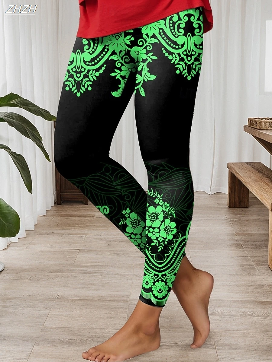 طماق المرأة نمط العرقية يطبع السراويل في الهواء الطلق البوليستر دنة تمتد مرونة الخصر ، التحكم في الخريف الشتاء الشارع الشهير #5