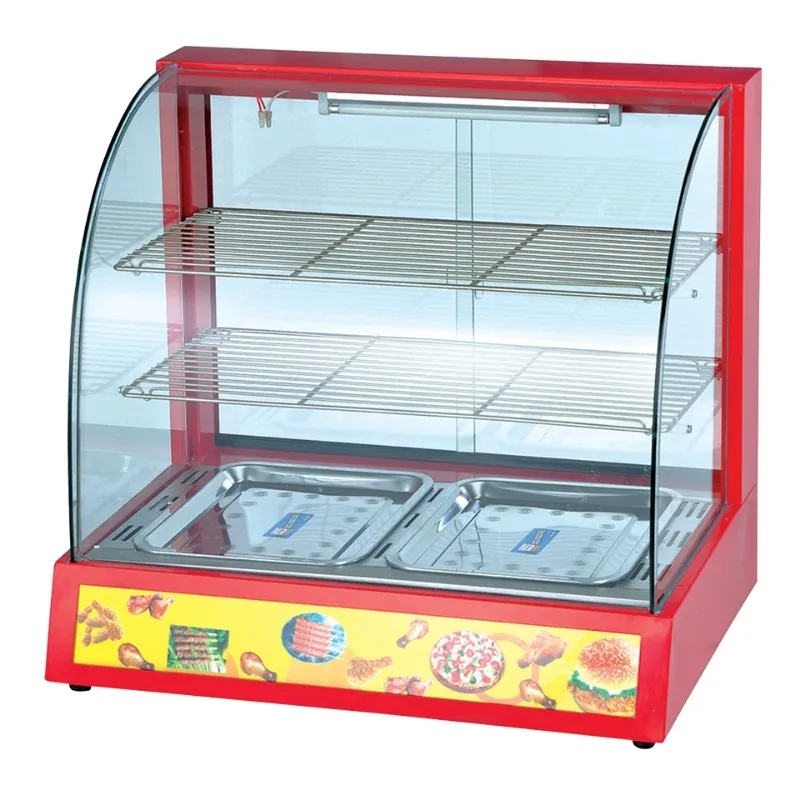 

Curved Glass Warming Showcase Countertop Electric Food Warmer Hot Food Warming Display Showcase Cabinet with Curved Glass