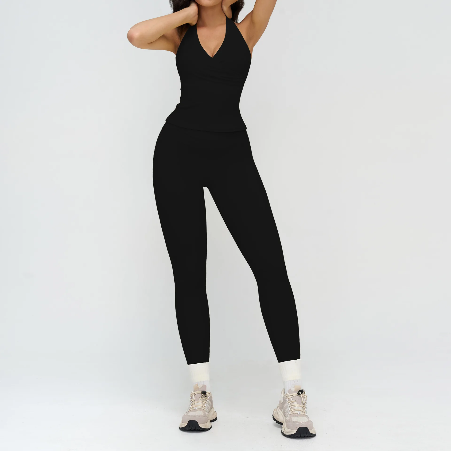 2 STKS Yoga Set Vrouwen Trainingspak Sportkleding Gym Kleding Fitness Outfits Workout Set Sportkleding Hoge Taille Legging Sportpakken