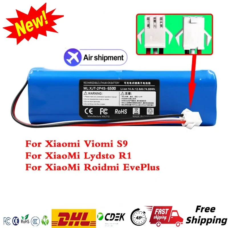 

For XiaoMi Roidmi Eve Plus,Viomi S9,Lydsto R1,Viomi VXVC07-JG Original Accessories Lithium Battery Rechargeable Battery Pack