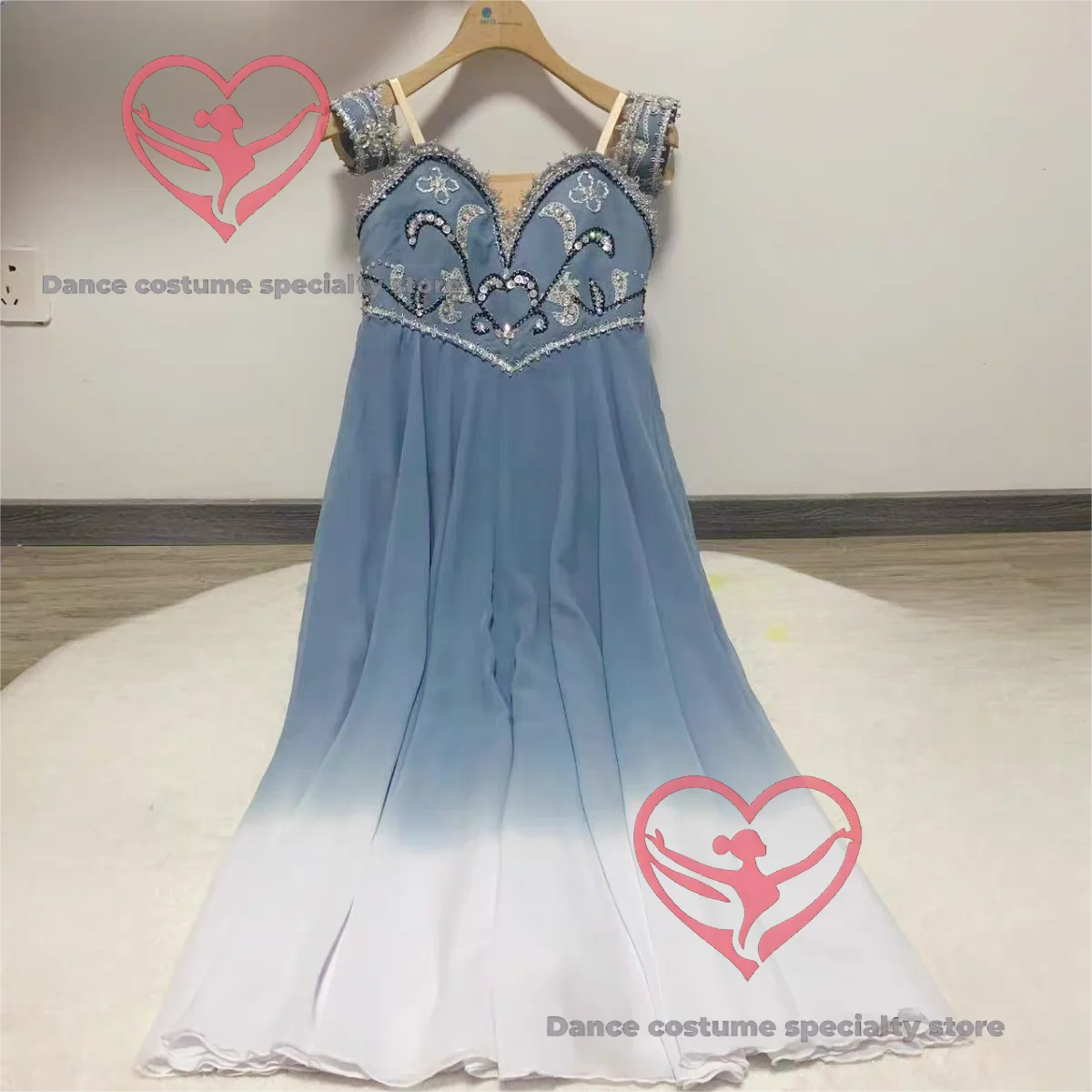 

Балетная серо-синяя пиратская вариация, профессиональная балетная пачка, костюм для соревнований, GDC, наряд для выступлений на заказ