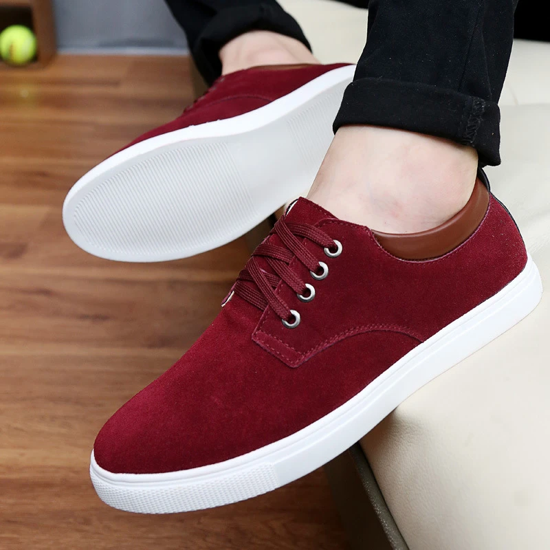 

Suede Leather Casual Sneakers Plus Size Fashion Lace Up Big Size Walking Shoes Comfortable Breathable Footwear For Men Simple