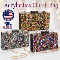 Acrylic Luxury Chain Handbag For Women Box Clutch Evening Bags Party Shoulder Crossbody Bags Dinner Dress Purses Festival Gifts