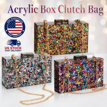 Acrylic Luxury Chain Handbag For Women Box Clutch Evening Bags Party Shoulder Crossbody Bags Dinner Dress Purses Festival Gifts
