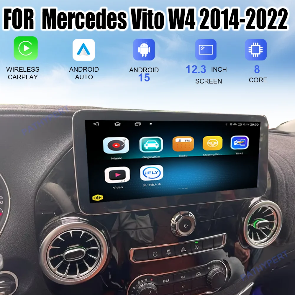 

Android 15 For Mercedes Vito W447 2012-2022 Car Radio Carplay Multimedia Player Auto Tesla Screen GPS Head Unit Bluetooth 4G FM