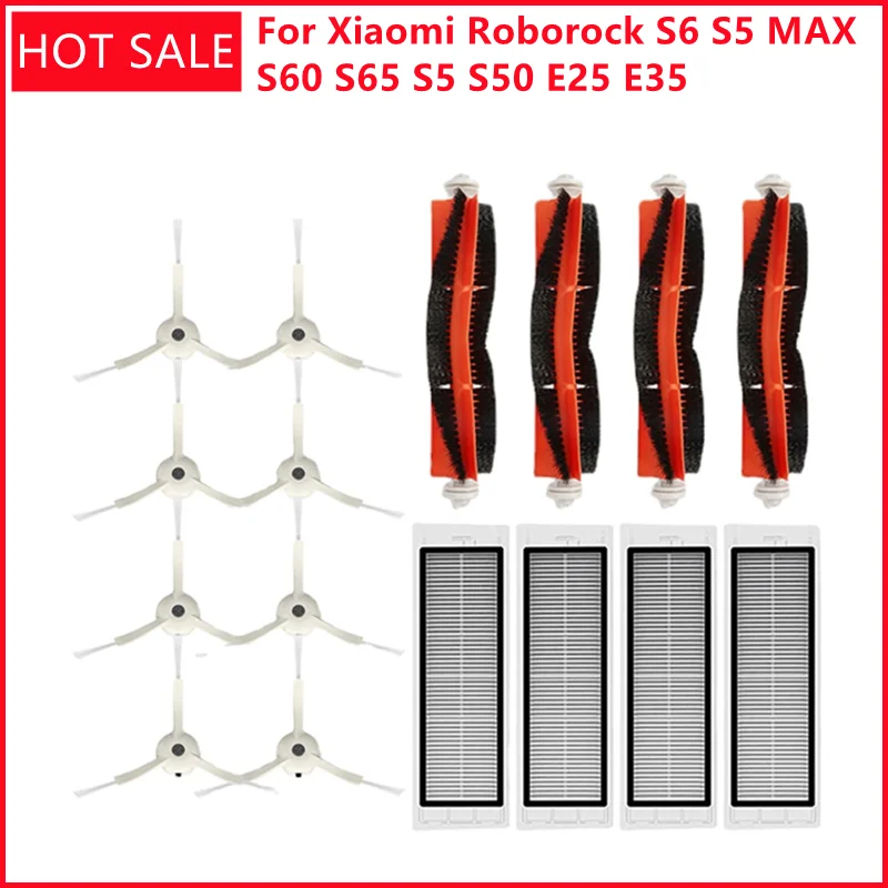 Untuk Xiaomi Roborock S6 S5 MAX S60 S65 S5 S50 E25 E35 Kain Pel Sikat Utama Filter HEPA Sikat Samping Aksesori Bagian Vakum