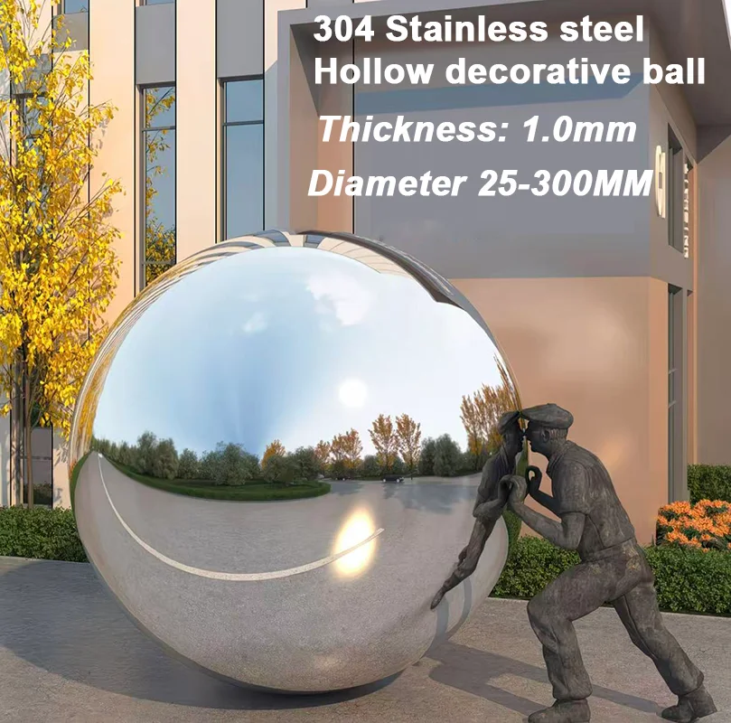 1.0MM Thick 304 Stainless Steel Hollow Ball Dia 25-300MM Easter Egg Balls Creative Easter Gift for Wedding Birthday Party Decor