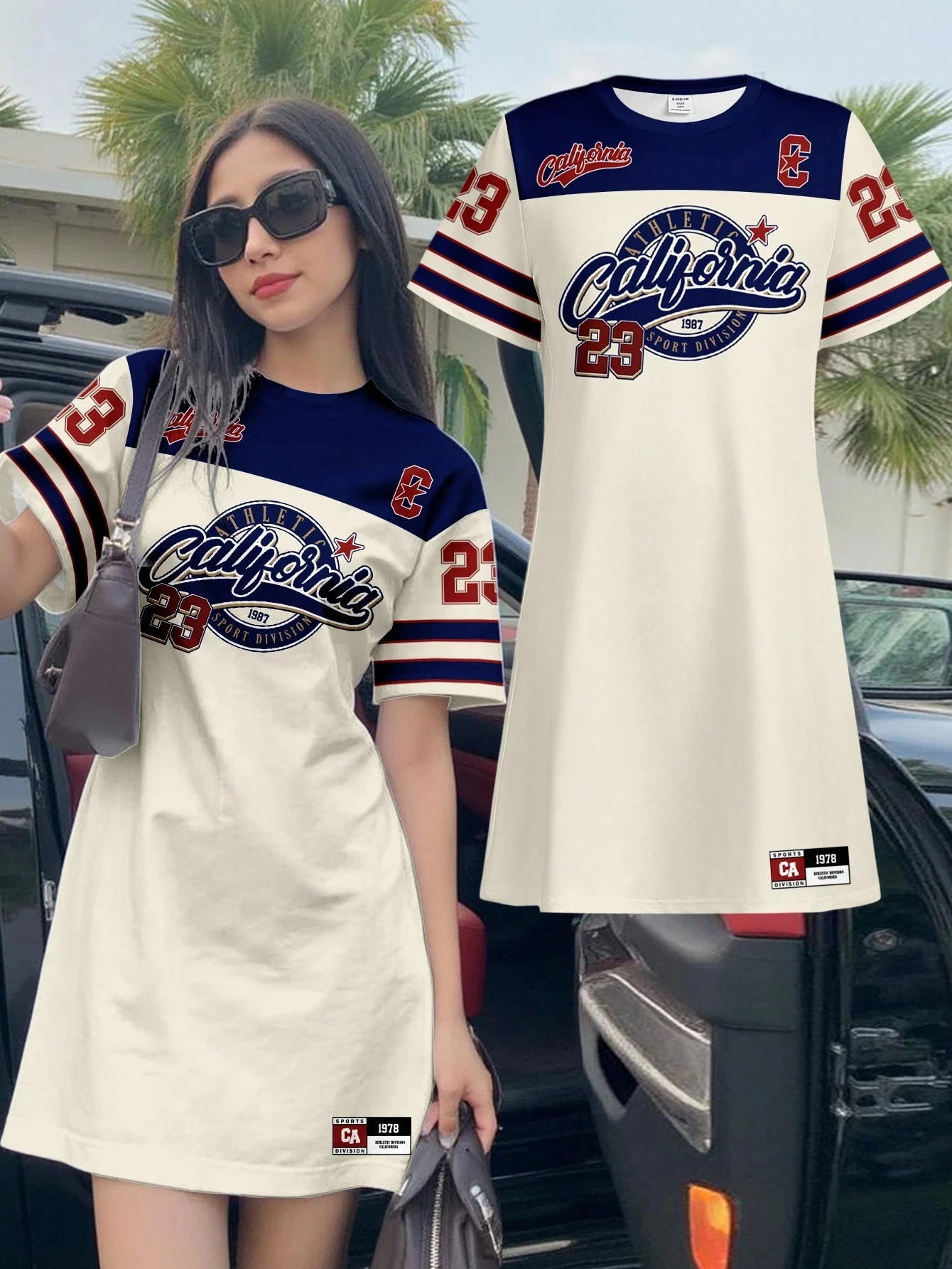 

Plus Size Women's Fashion Dress Outdoor Home Nightgowns Sweet & Cool Campus Style Design Pattern Print High Quality Street Skirt
