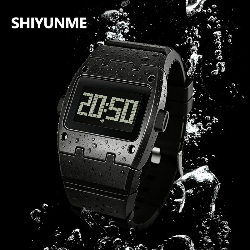 SHIYUNME Fashion Brand Men's Electronic Watch Creative Design Unique Watch New LED Waterproof Sports Man Women Alike Wristwatch