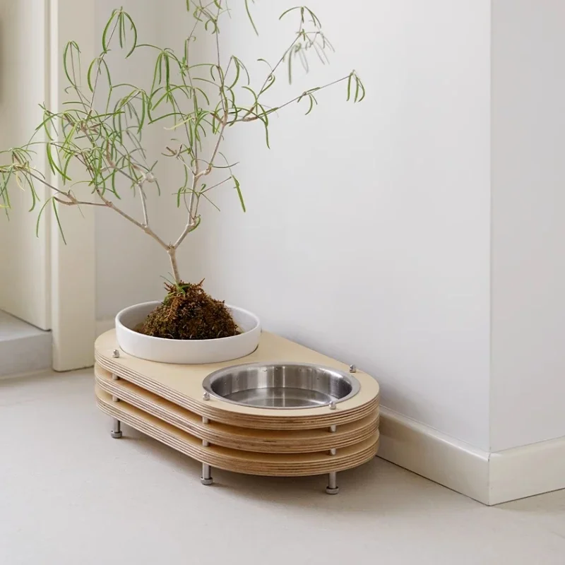 

Medieval stainless steel high-footed pet dining table, non-slip and anti-fall cat and dog neck food basin