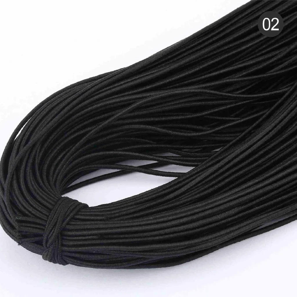 5 Meters Black White Multi Size1/1.5/2/2.5/3/4mm Round Elastic Band Elastic Rope Rubber Band Elastic Line DIY Sewing Accessories