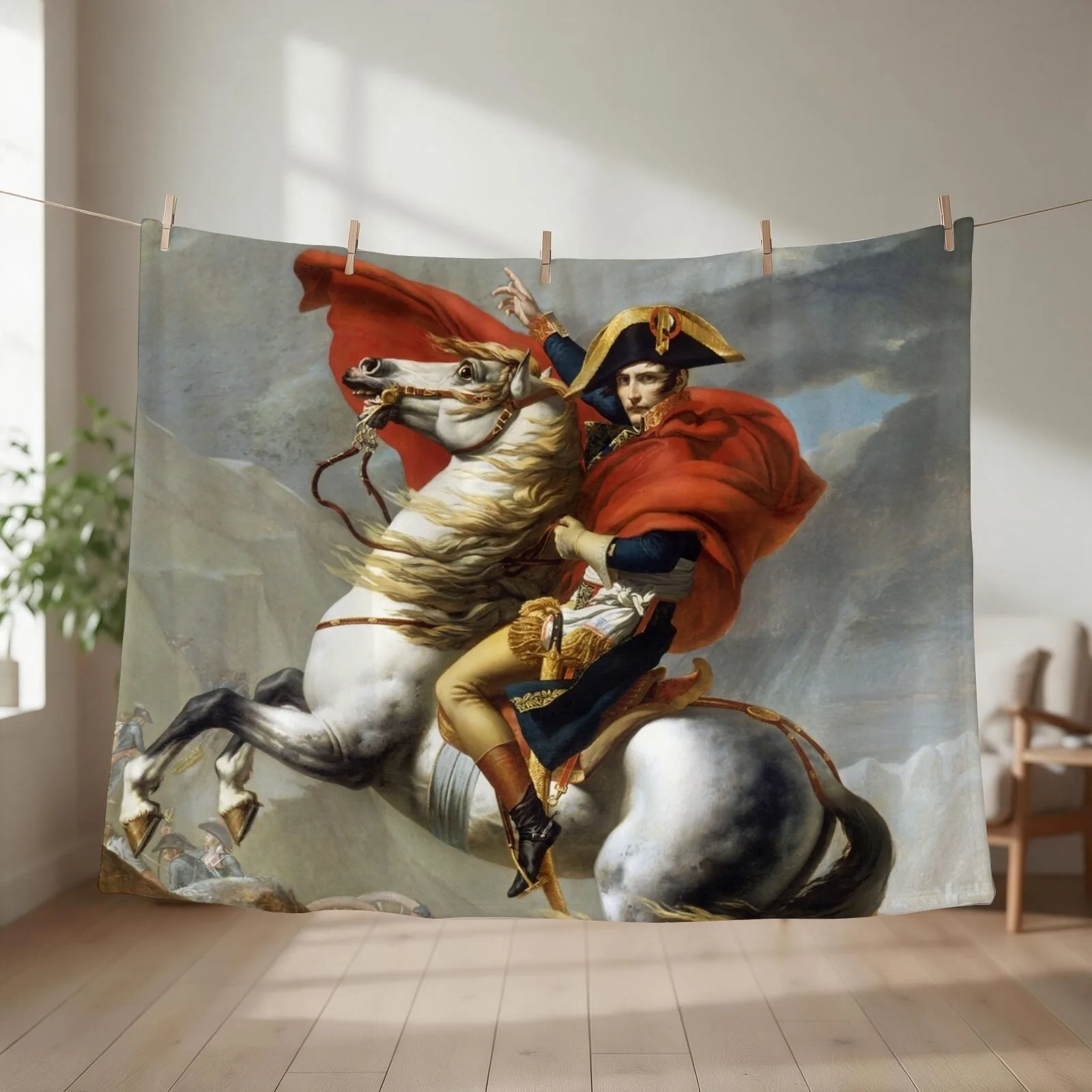 Napoleon Crossing the Alps Painting Restored Throw Blanket heavy to sleep Travel Decorative Sofa halloween Blankets