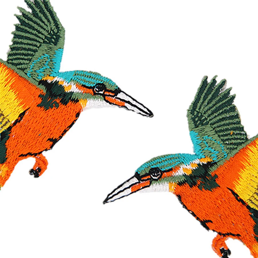 1 paio di toppe ricamate HummingbiBird per abbigliamento, stiratura fai da te su vestiti, borse, adesivi decorativi, riparazione