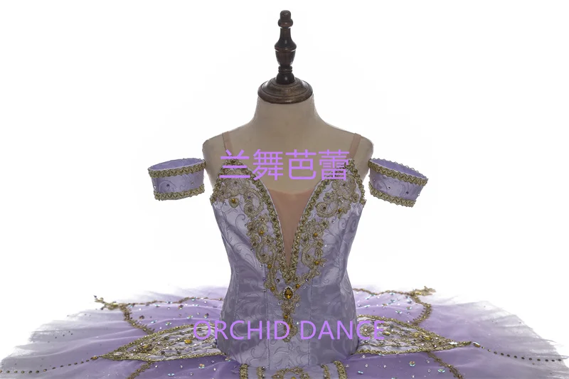 Szybka Produkcja Wysoka Jakość Profesjonalne Kostiumy Baletowe Tutu dla Dorosłych Dziewcząt w Klasycznym Stylu, Liliowe, z Ptakiem, na Zamówienie, w Dowolnym Rozmiarze