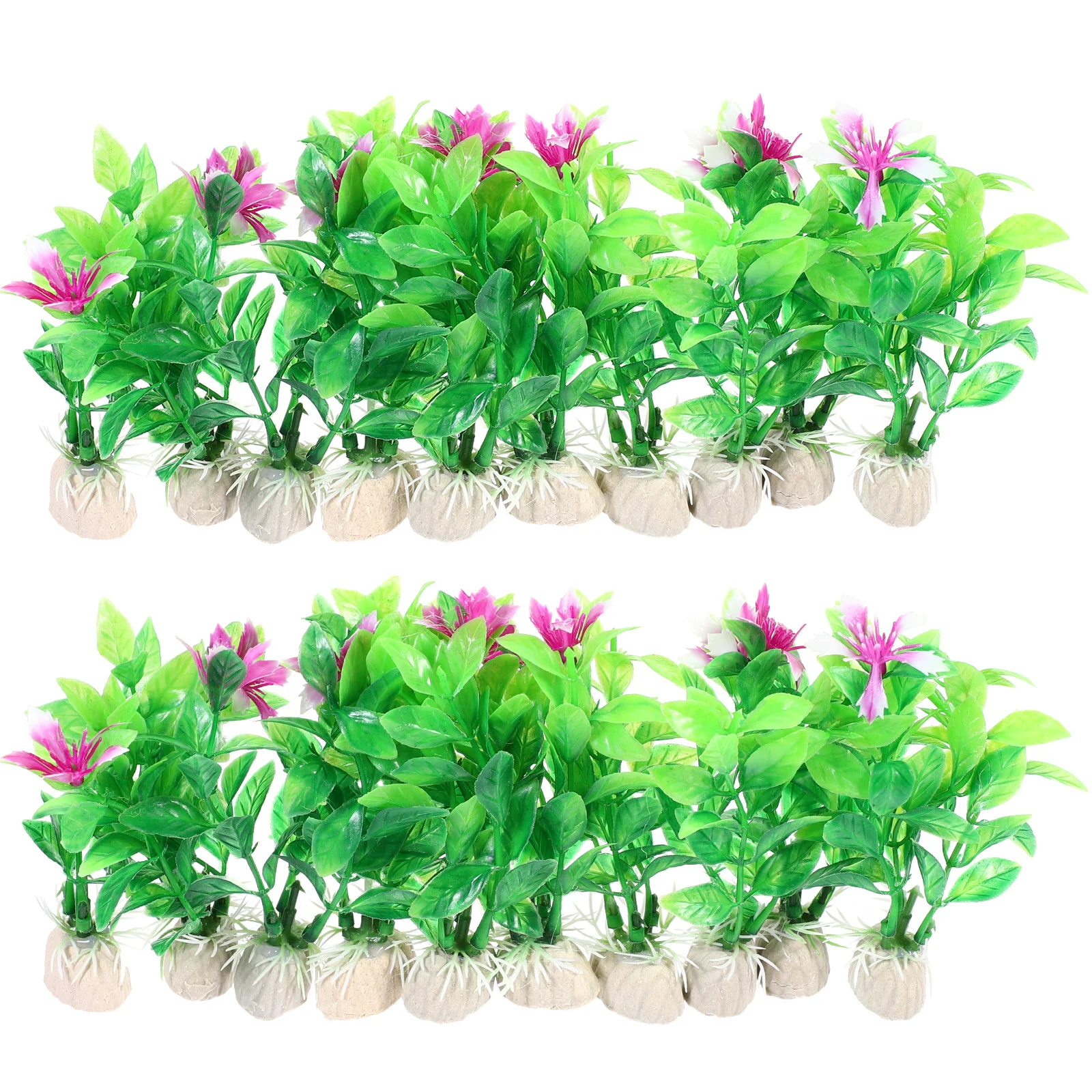 

20Pcs Fake Aquarium Plants Plastic Green Landscape Decoration for Fish Tank Reptile Terrarium Aquatic Ornament Supplies