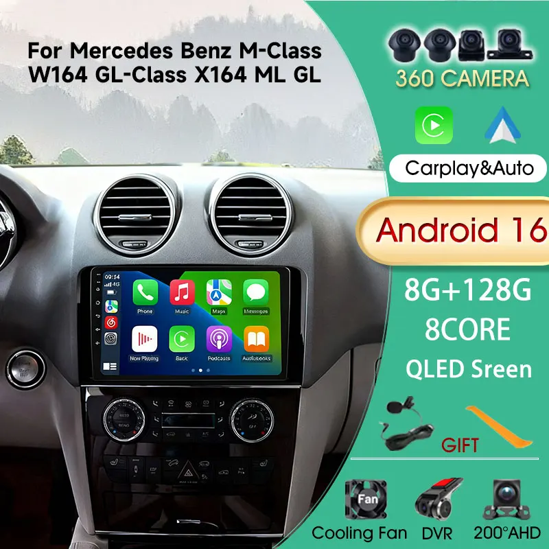 Carplay Android Auto Wireless For Mercedes Benz ML GL W164 ML350 ML500 GL320 X164 ML280 GL350 GL450 Autoradio Multimedia Player
