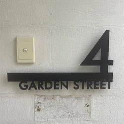 Custom Laser Cut Acrylic House Number Sign Personalized Modern Door Plate with Name and Address Plaques for Outdoor Home Decor
