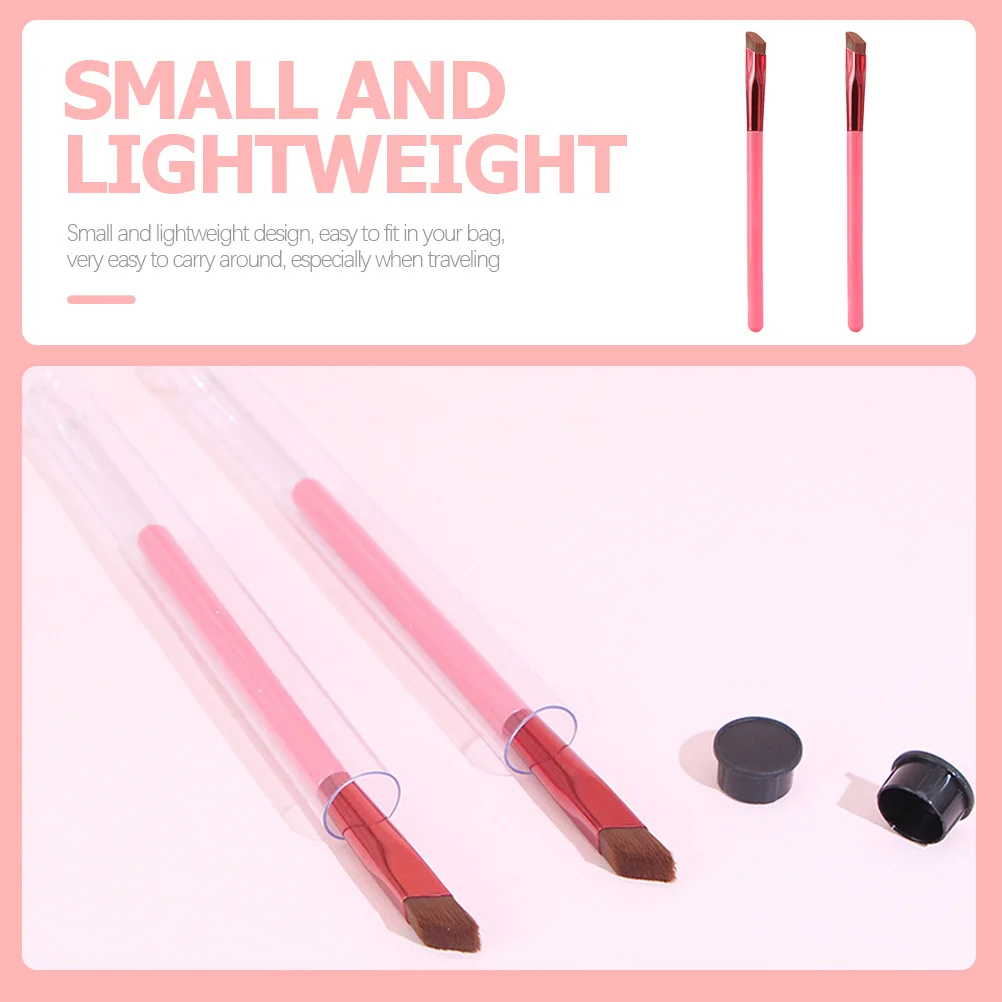 2 uds cepillo de cejas herramienta de maquillaje en ángulo moldeador de cejas profesional para sombra de ojos suministros de belleza uso en viajes