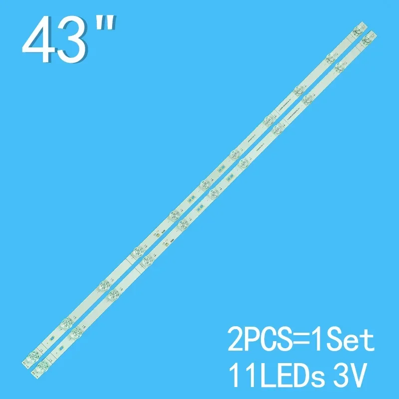 Tira de retroiluminação LED, 11 lâmpada para TOSHIBA 43V35KU, JL.D425B1330-003DS-M 003BS JHD425X1F52-T0