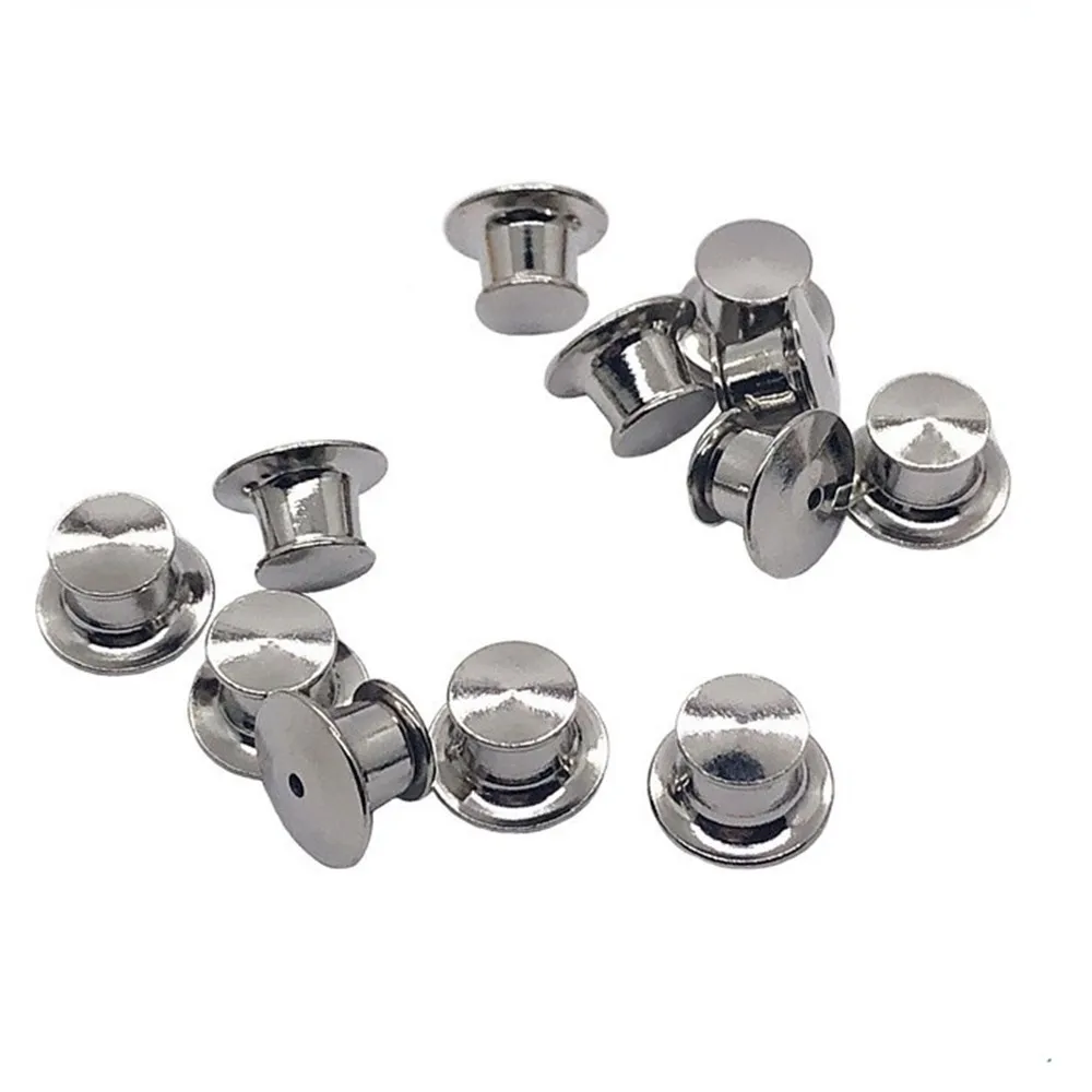 10/30/50 Pieces Locking Pin Backs Metal Pin Backs Locking Pin Keepers Locking Clasp For DIY Enamel Brooch Badge Jewelry Making