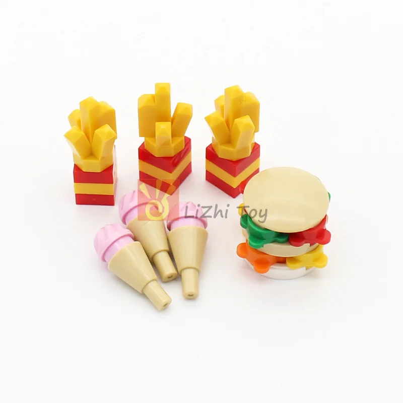 MOC Rock 1x1 Crystal Stone 5 Point French Fries DIY Enlighten Block Bricks Compatible with Assemble 30385 Construct Part Toys