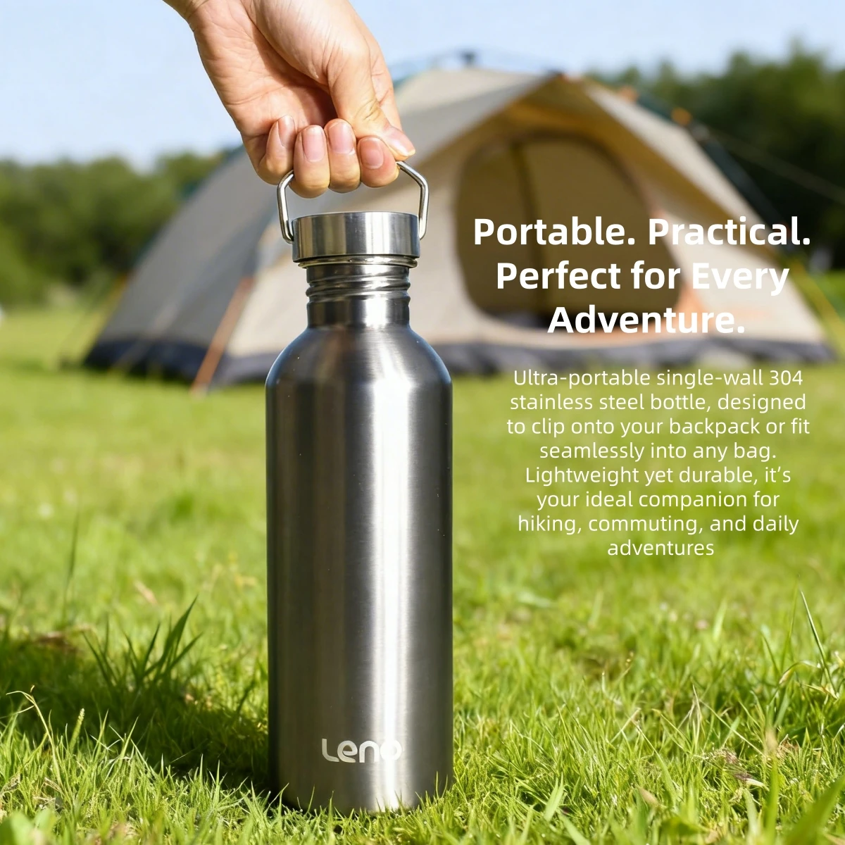 350-1500ml Stainless Steel Water Bottle Single Wall Large Capacity Big Mouth Vacuum Flasks with Lid Cycling Drinkware Sports