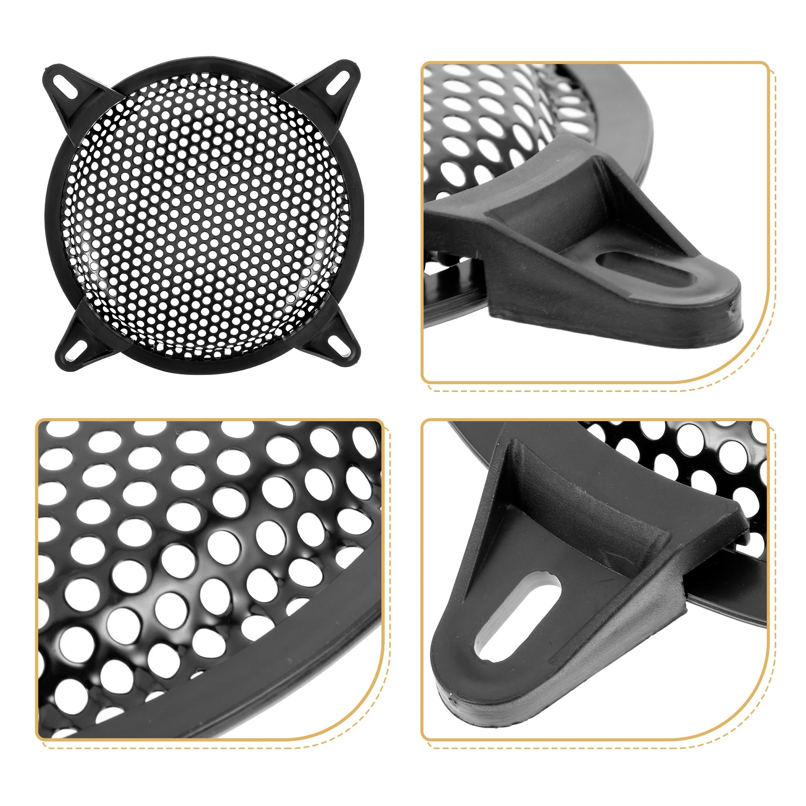 

2 Pcs Car Speaker Mesh Cover Fabric Audio Subwoofer Grille Guard Grills Speakers Metal Cold Rolled Steel Covers