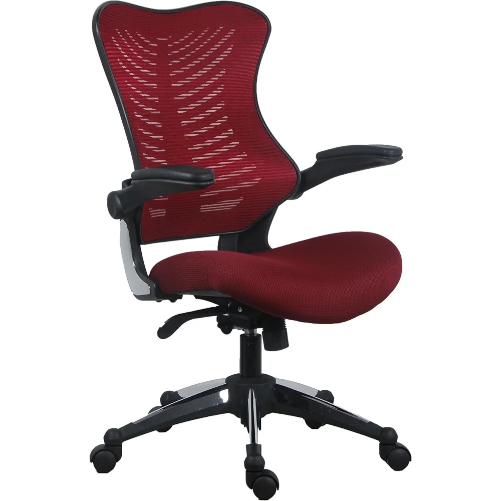 

Burgundy Office Chair, Ergonomic, Lumbar Support, Adjustable Executive & Task Chair for Office/Conference Room