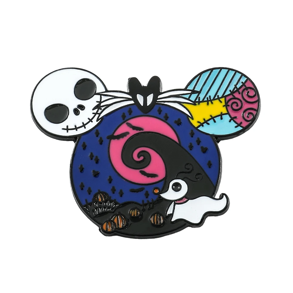 ديزني الكابوس قبل عيد الميلاد التلبيب شارات على ظهره بروش معدني المينا دبوس الملابس الجينز الملابس الكرتون المجوهرات