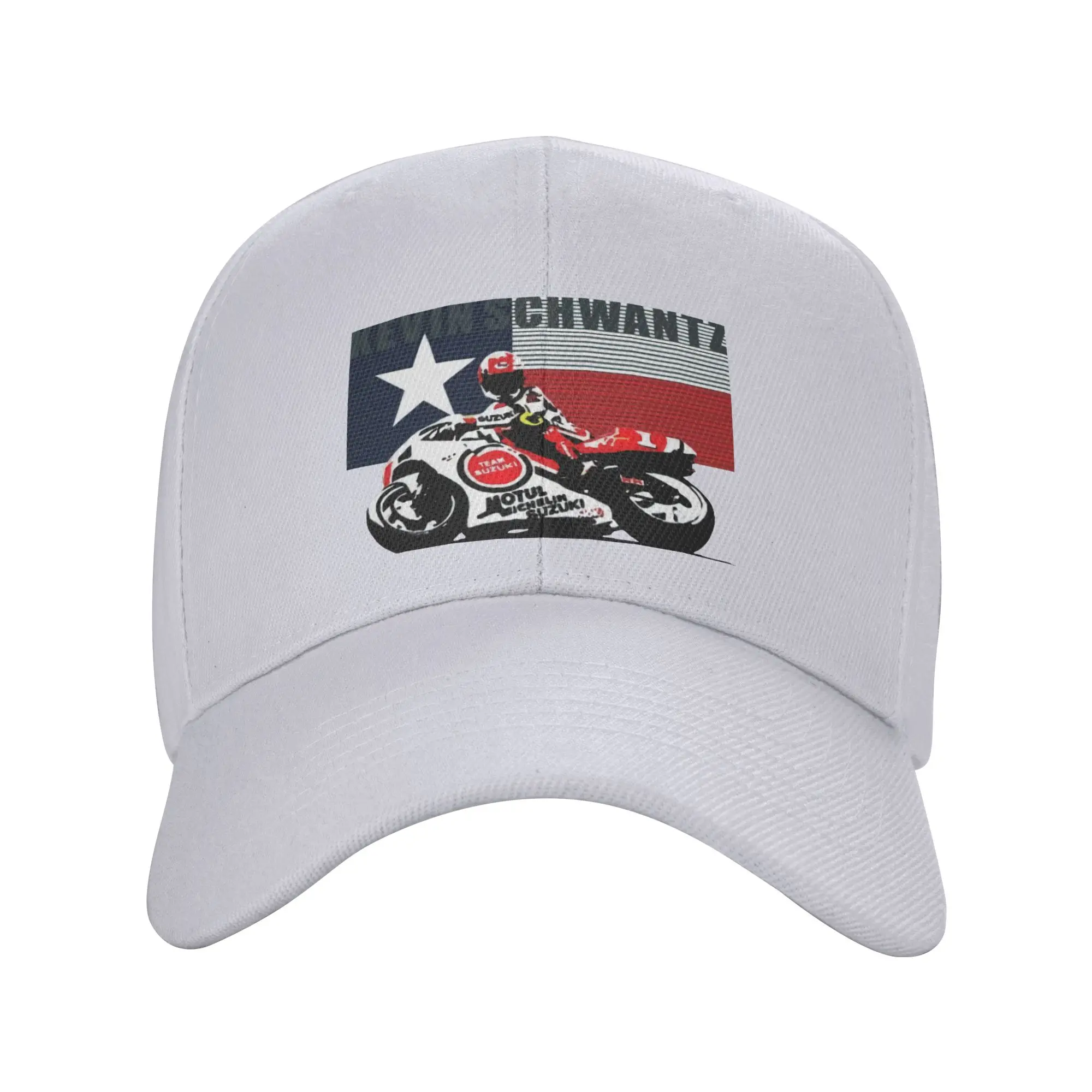Kevin Schwantz Flag 19 Curved Brim Baseball Cap Distressed Denim Hat Golf Hat Man